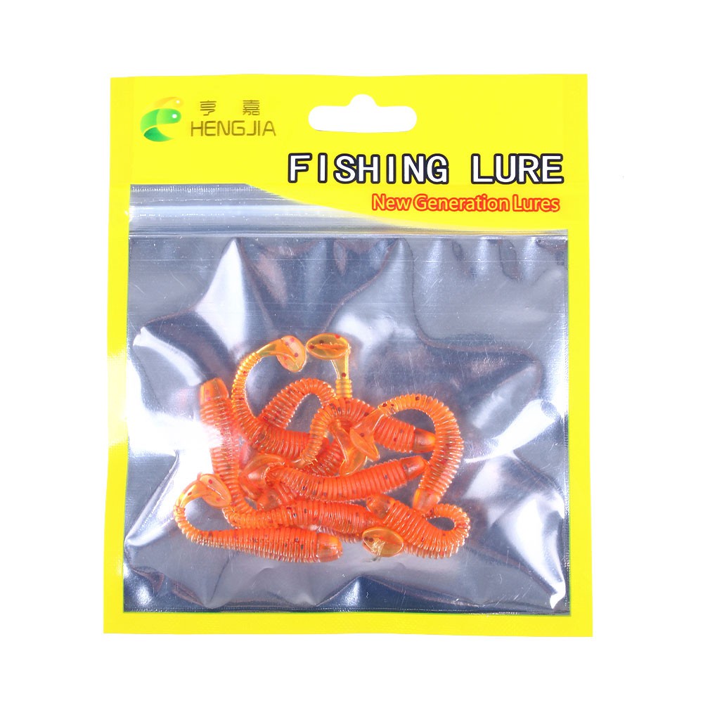 Wholesale HENGJIA 100pcs Silicone Worms Soft Baits 5cm 0.7g Jigging Wobblers Fishing Lures Artificial Swimbaits For Bass Carp Tackle