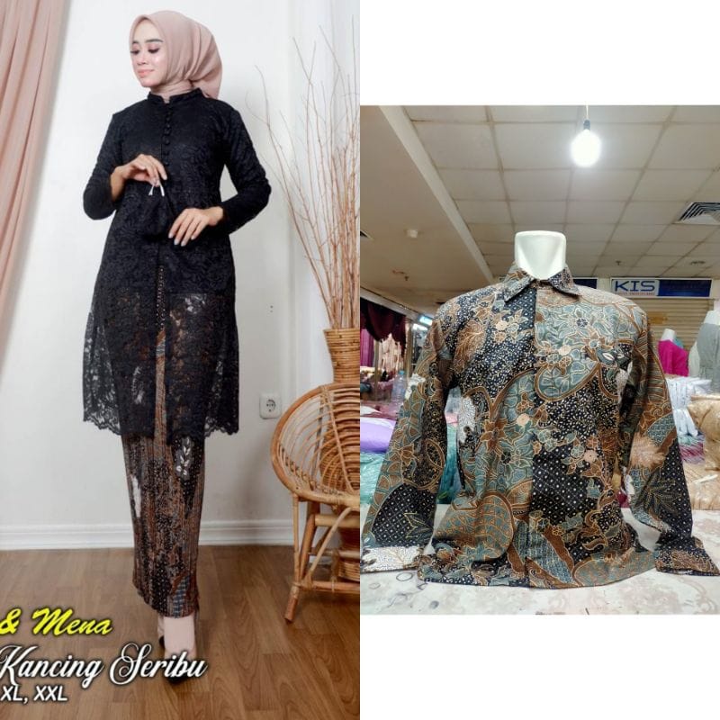 couple kebaya brukat kancing//kebaya couple keluarga//kebaya tunik brukat //tunuk brukat besan