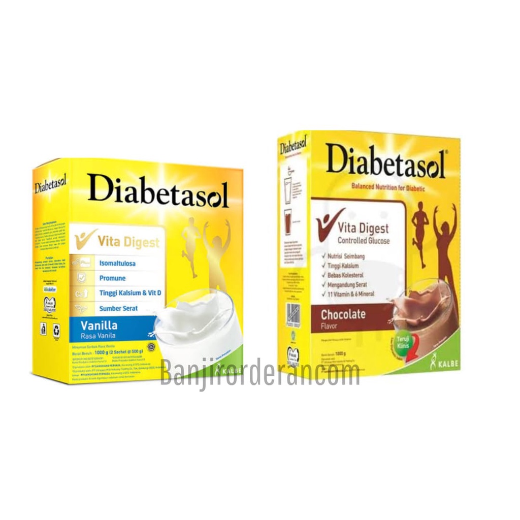 

Diabetasol Vanila dan Chocolate 1000 gr / Banjirorderancom