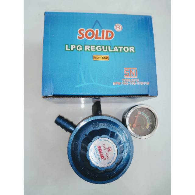 Regulator LPG elpiji + Meter merk Solid RLP552 kwalitas SNI