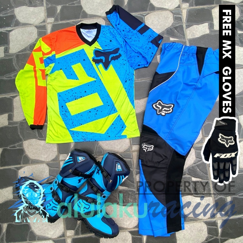 Jersey, Celana, Sarung Tangan &amp; Sepatu SV Fullset MX Trail Motocross - Paket Bundling FOCTSV080718-F41