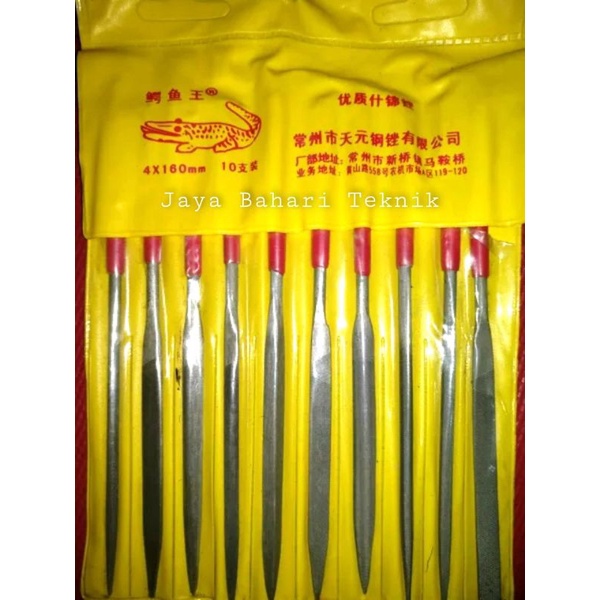 Kikir Besi File Set 10 Pcs Size 3 x 140 Mm Cap Buaya