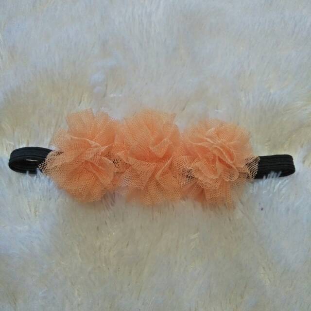 Bandana pompom peach