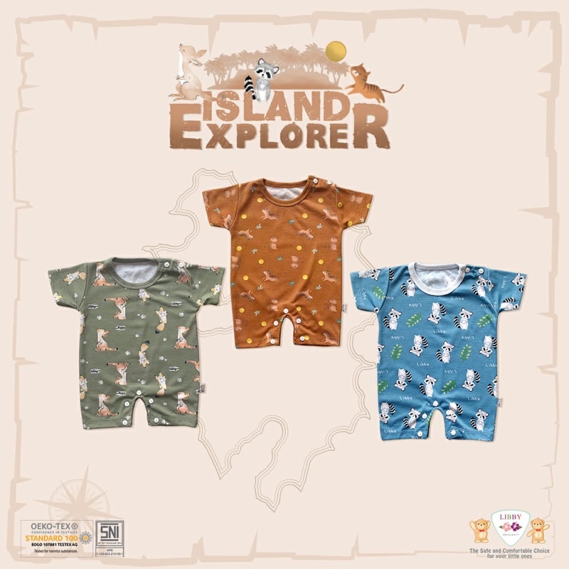 (ECER) Libby ROMPER SEGIEMPAT Bayi / Baju Kodok Jumper Bodysuit Segiempat