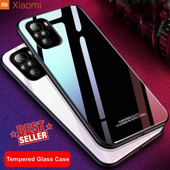 CASE XIAOMI POCO F3 GLASS CASE HARD TEMPERED BACKDOOR CASING MIROR