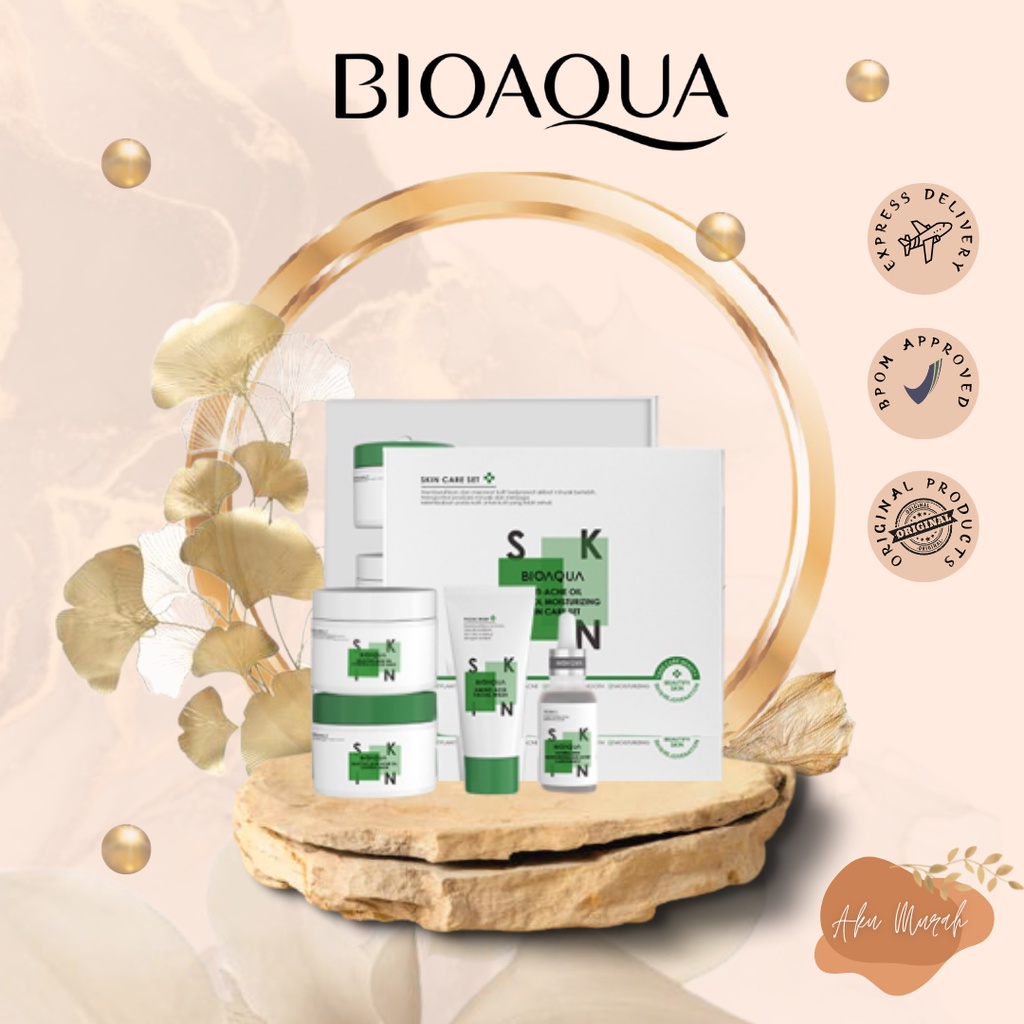 ✨ AKU MURAH ✨ BIOAQUA PAKET Anti-Acne Oil Control Moisturiz ing Skin Care Set (110G+120G+30ml+50G)