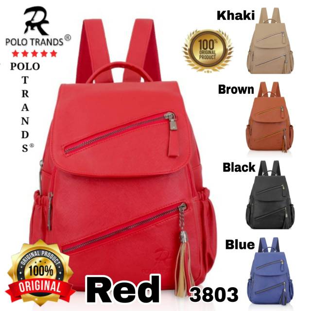 Polo Trands 3803 TAS PUNGGUNG/BACKPACK/RANSEL LAPTOP KULIT TAS IMPORT BAG WANITA/CEWEK BRANDED