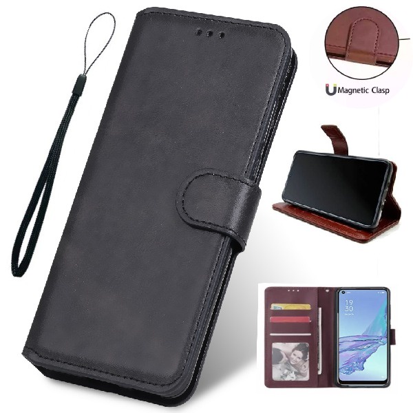 Case Dompet Hp Realme C12 Hard case Leather Flip case Cover Kulit Casing Dompet