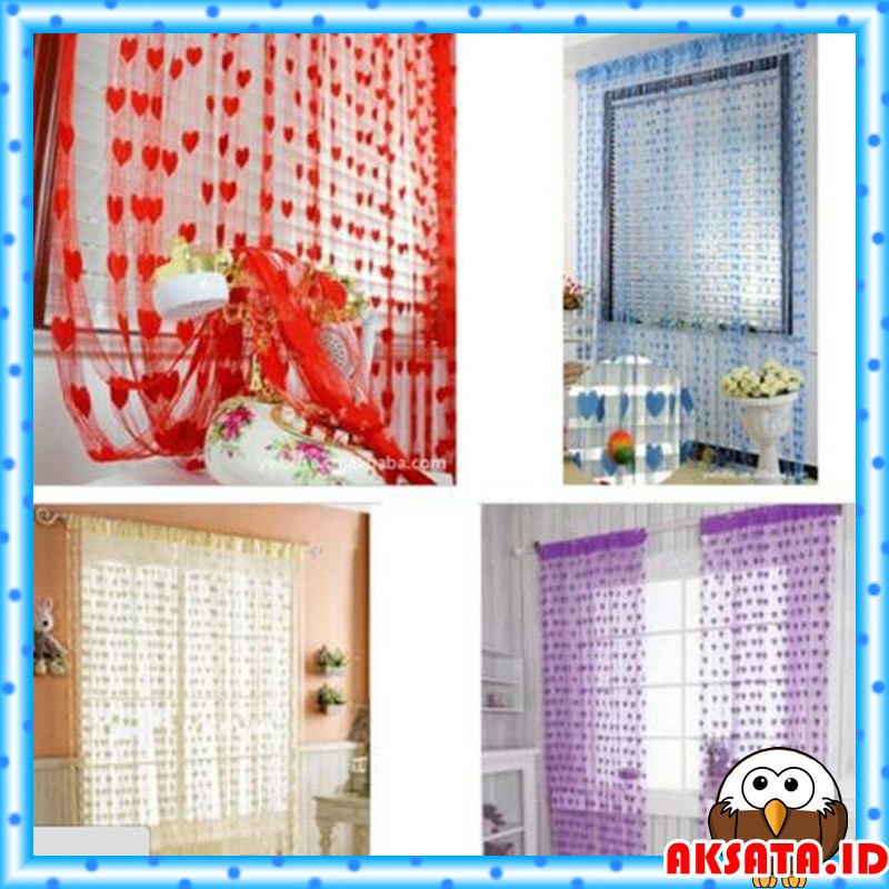 TIRAI BENANG MOTIF LOVE / TIRAI PINTU / GORDEN JENDELA