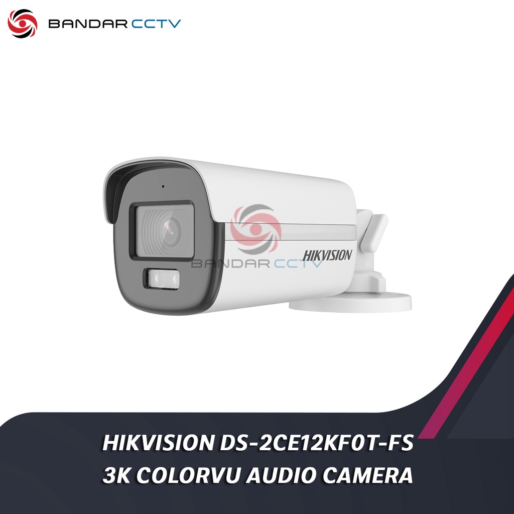 Hikvision DS 2CE12KF0T FS 3K ColorVu Audio Fixed Bullet Outdoor Camera