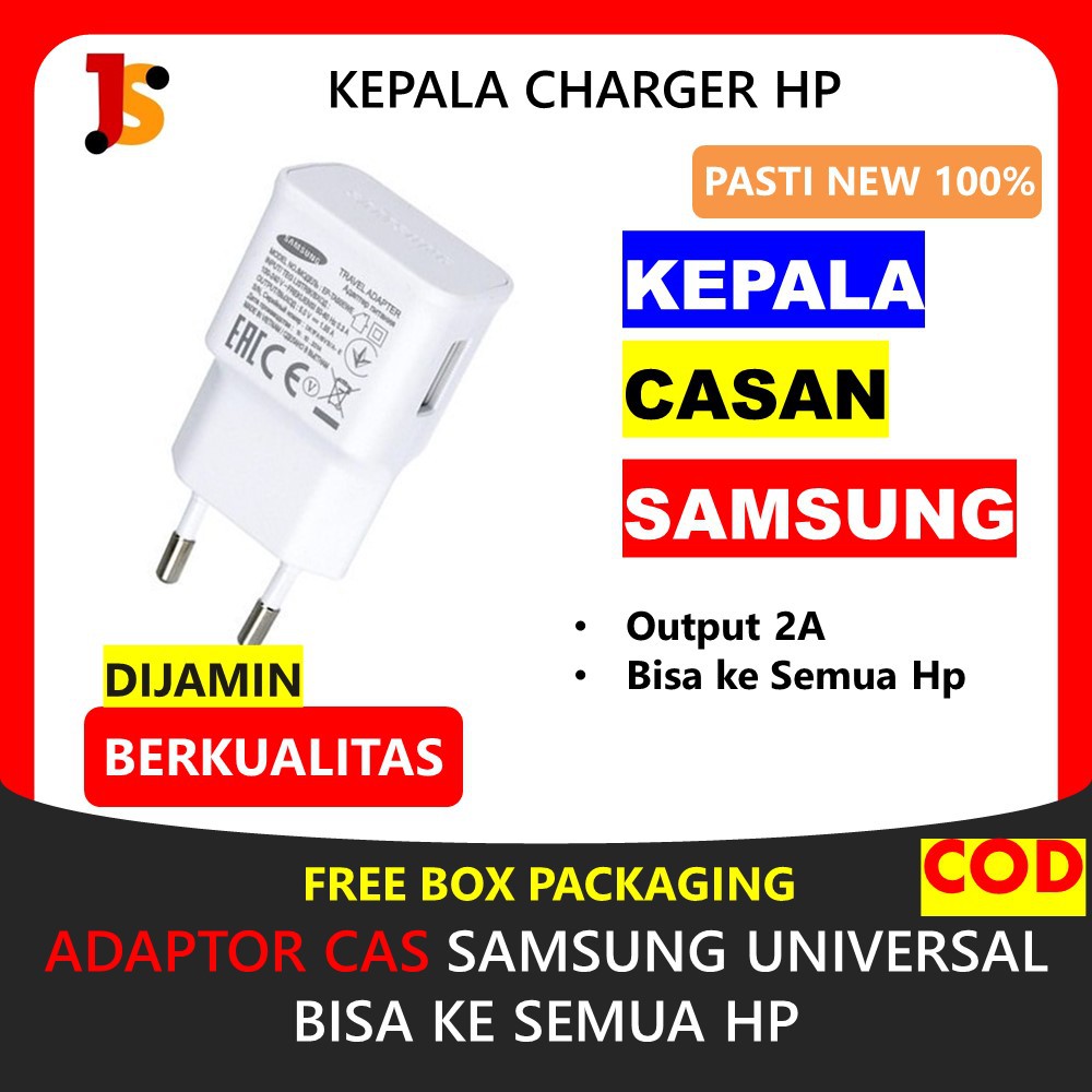 KEPALA CHARGER CASAN HP BATOK CHARGER USB ADAPTOR CHARGER HANDPHONE SAMSUNG OUTPUT 2A MURAH JS119