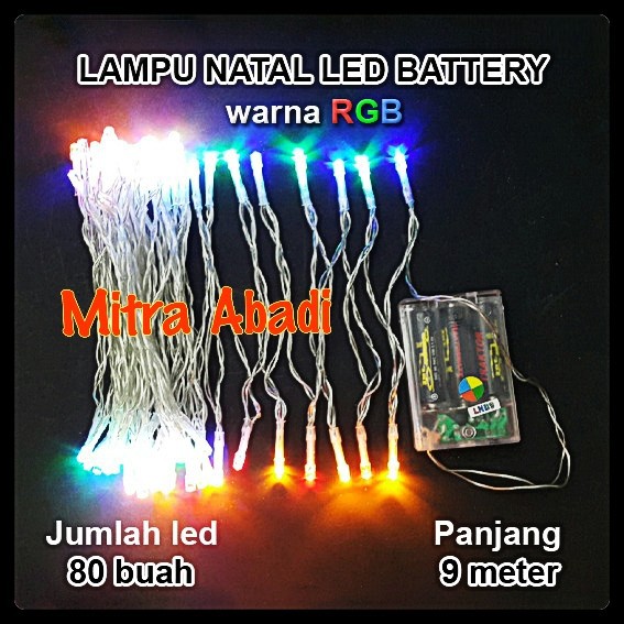 Lampu Natal LED Battery/Batre A2 Panjang 9 meter