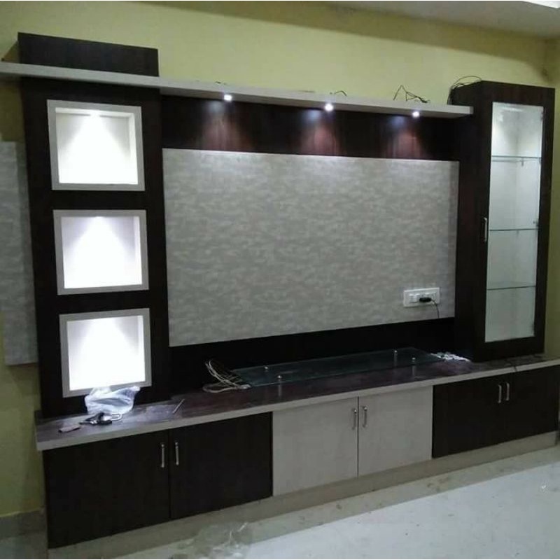 KABINET TV / BUFFET / LEMARI TV ALUMINIUM KACA ANTI RAYAP CUSTOM / AMBALAN