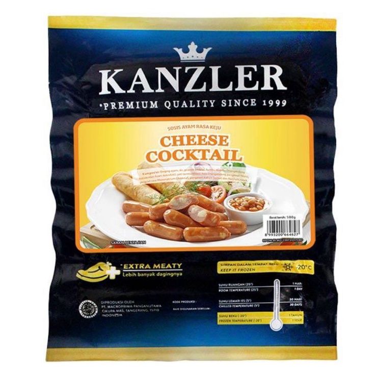 

Kanzler Sosis Cheese Cocktail Sausage 500gr