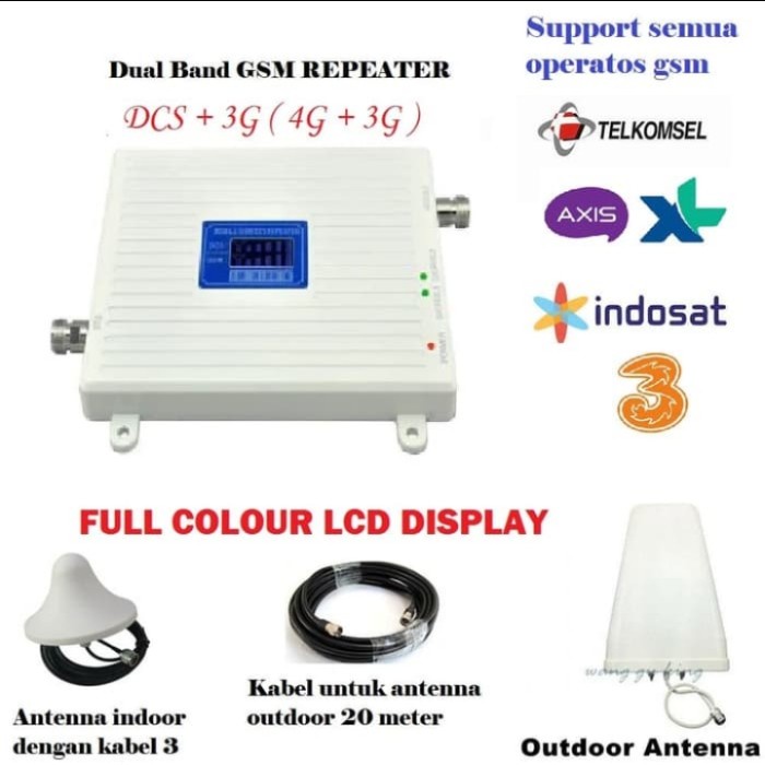 [Aksesoris / Acc] Gsm Repeater 3G/4G High Power Dual Band (4G 1800Mhz Dan 3G 2100Mhz) Console / Pc /