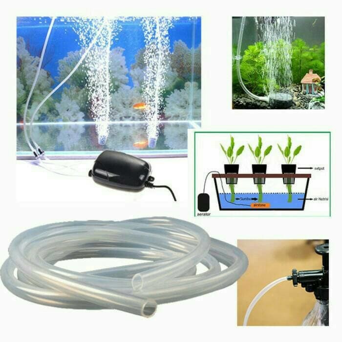 Selang Aerator 1/4&quot; Aquarium gelembung Angin Hidroponik CO2 udara