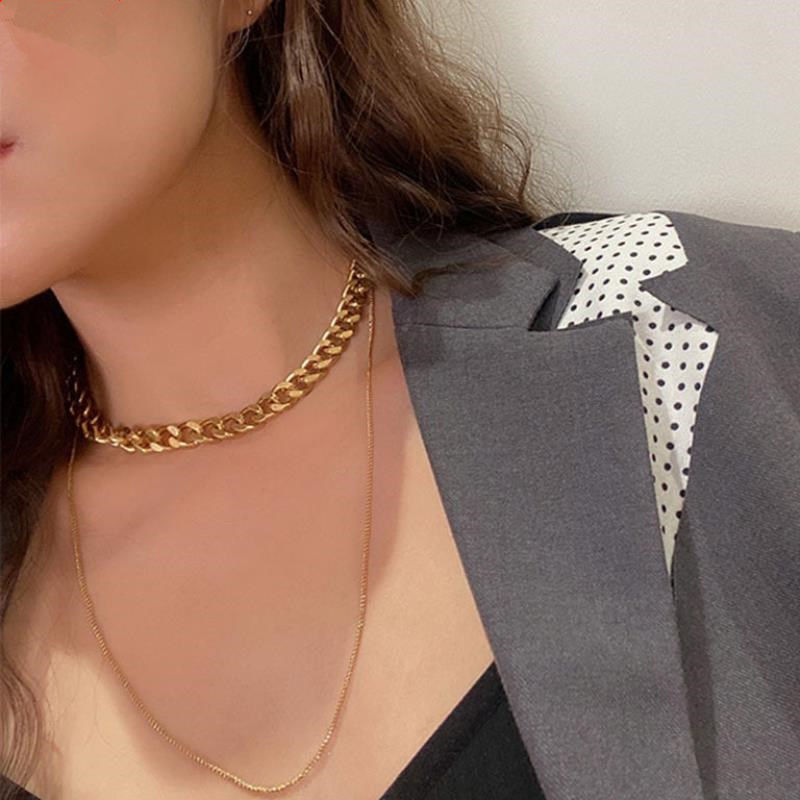 Cuban Link Chain Chokers Necklace for Women ChokerJewelry
