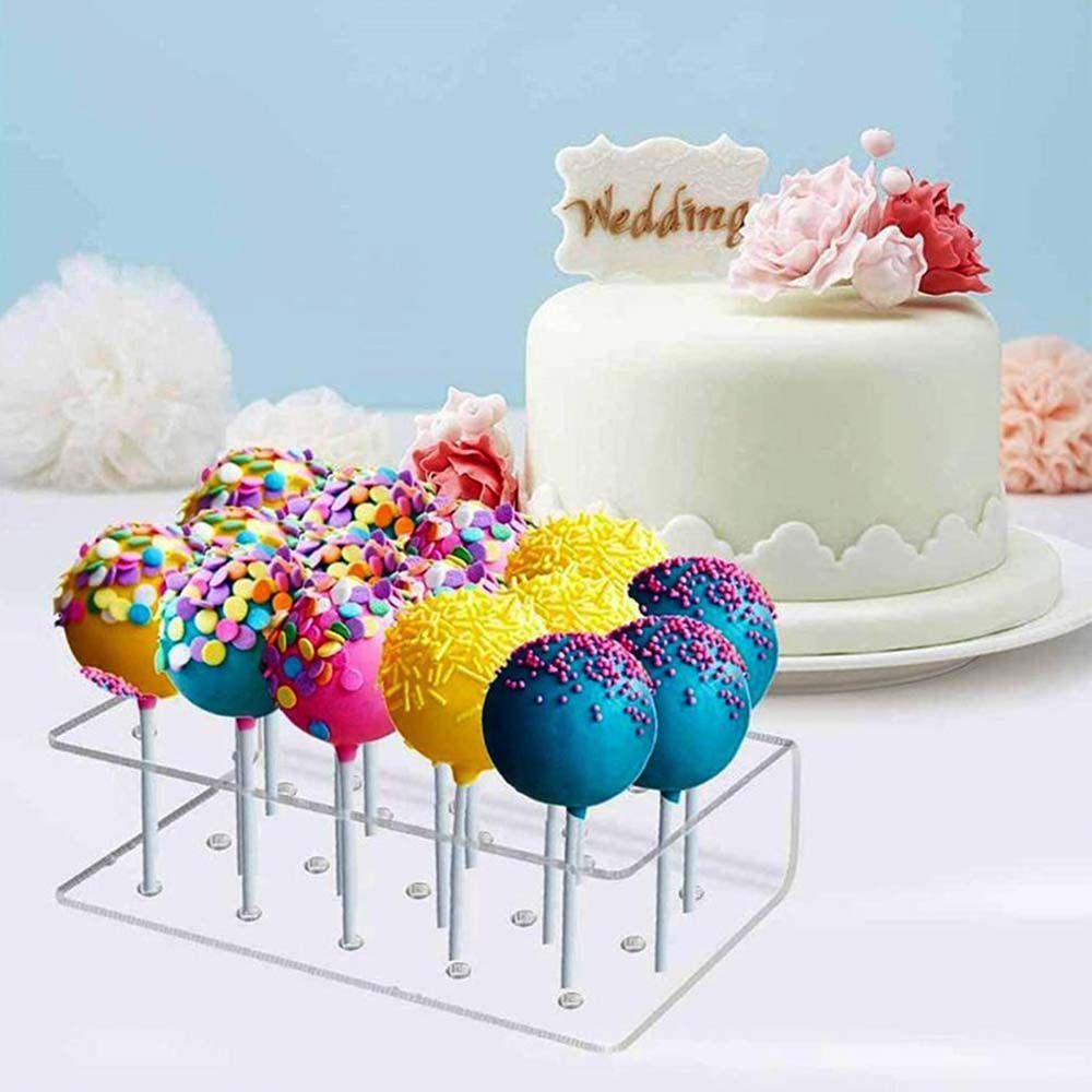 Stand Lollipop Agustina Acrylic Transparan Persegi Panjang Double Layer Candy Dessert Stick Rack