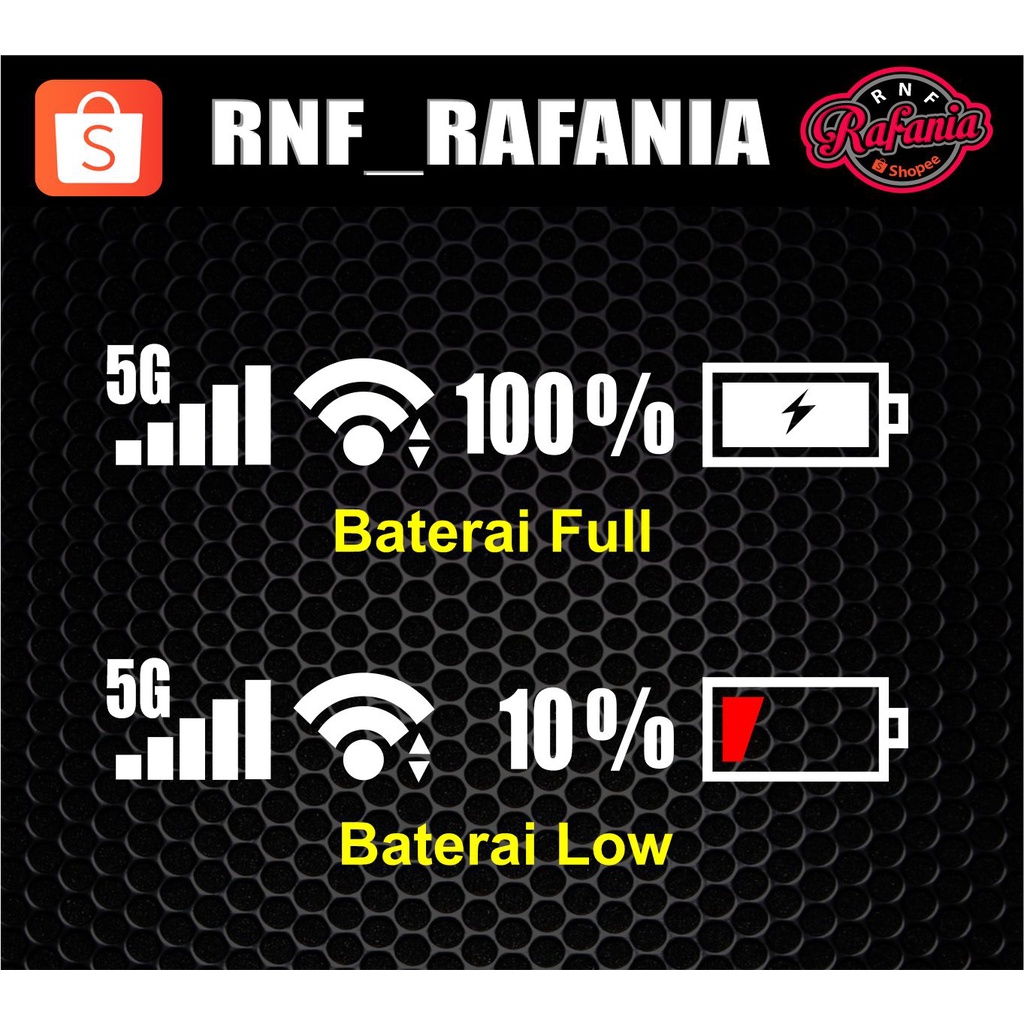 Sticker Baterai wifi sinyal HP phone keren murah