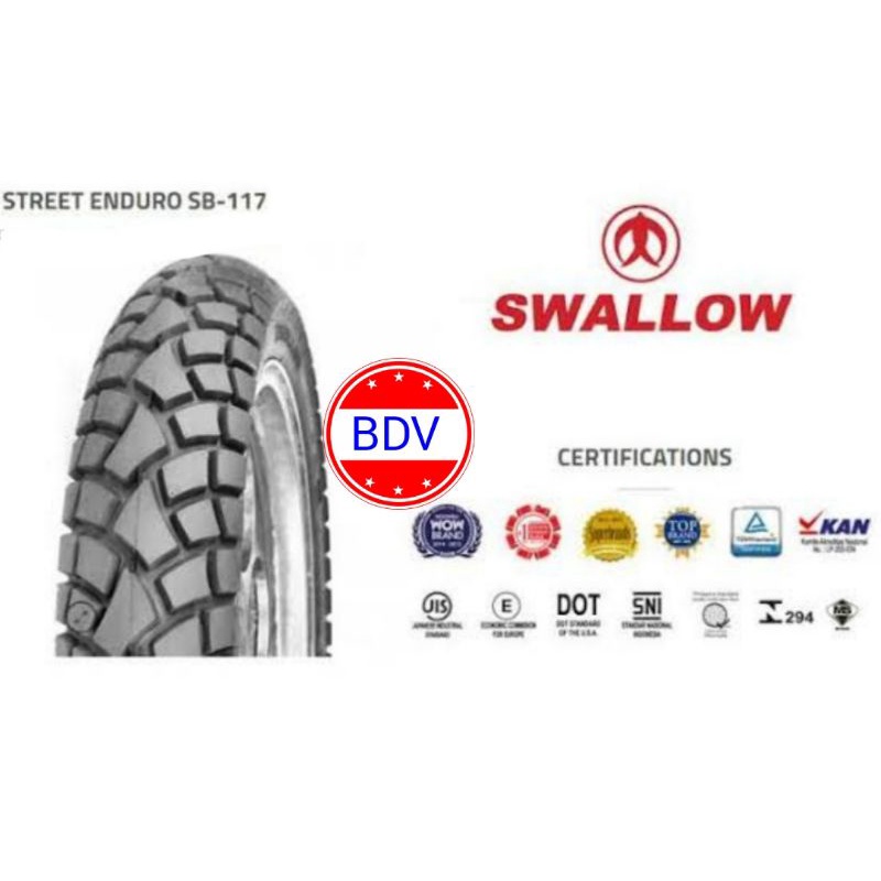 SALE  Ban Swallow (TL) 110/80-14 Street Enduro (SB-117) (Tahun 2018)