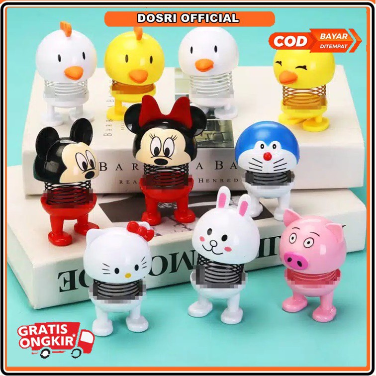 [ Ready stok ] BONEKA KARAKTER SHAKING DOLL TOYS , PAJANGAN DASHBOARD MOBIL