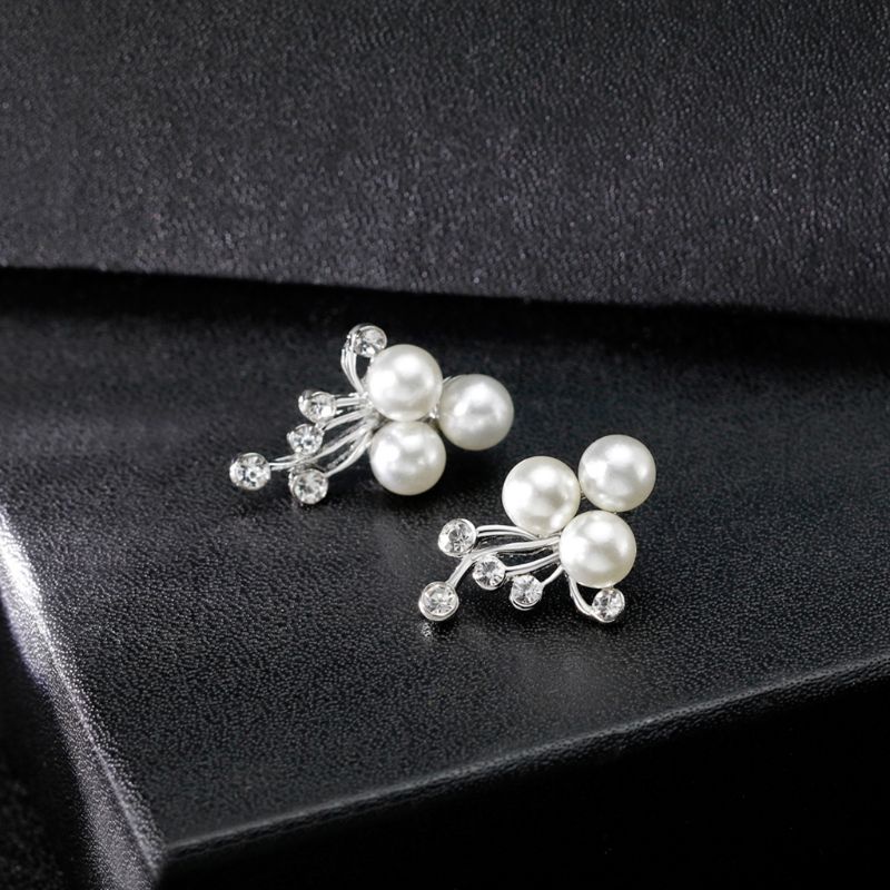 SIY  1 Set New Necklace Earrings Ear Stud Imitation Pearl Floral Bride Bridal Jewelry