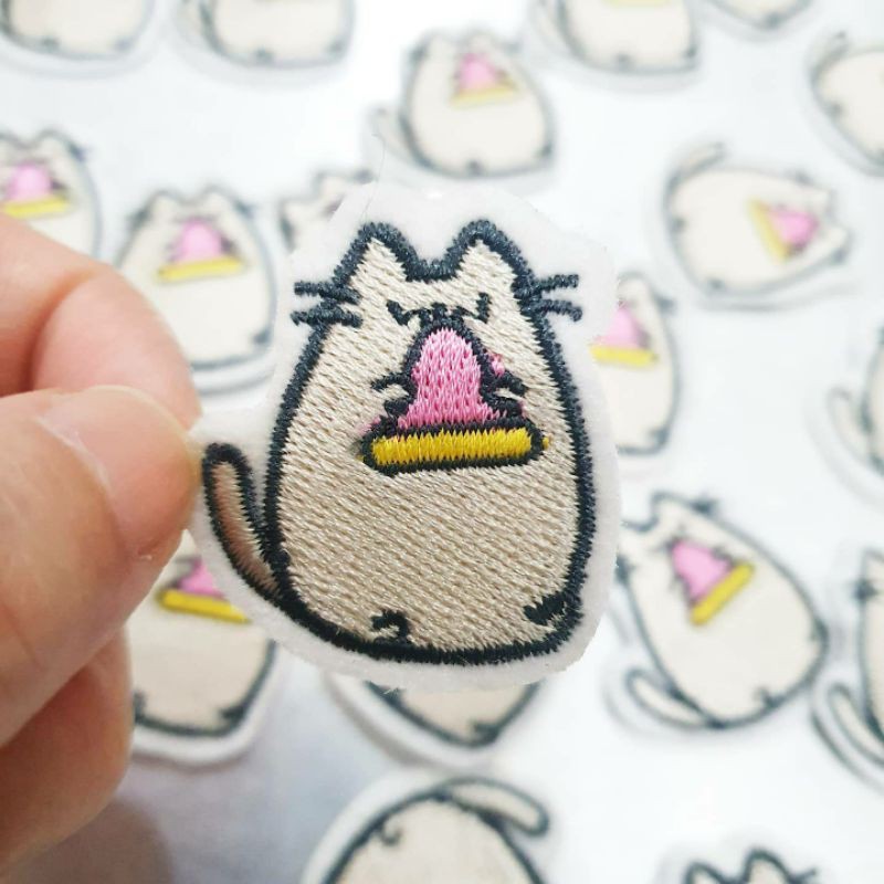 Patch Iron Bordir Pusheen Cat/Patch Bordir Kucing