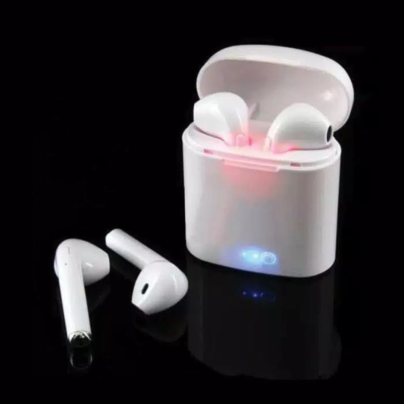 Headset Bluetooth i7S TWS 5.0 Wireless Stereo V5.0+EDR Earphone Handsfree Case Charging HBQ Twins With