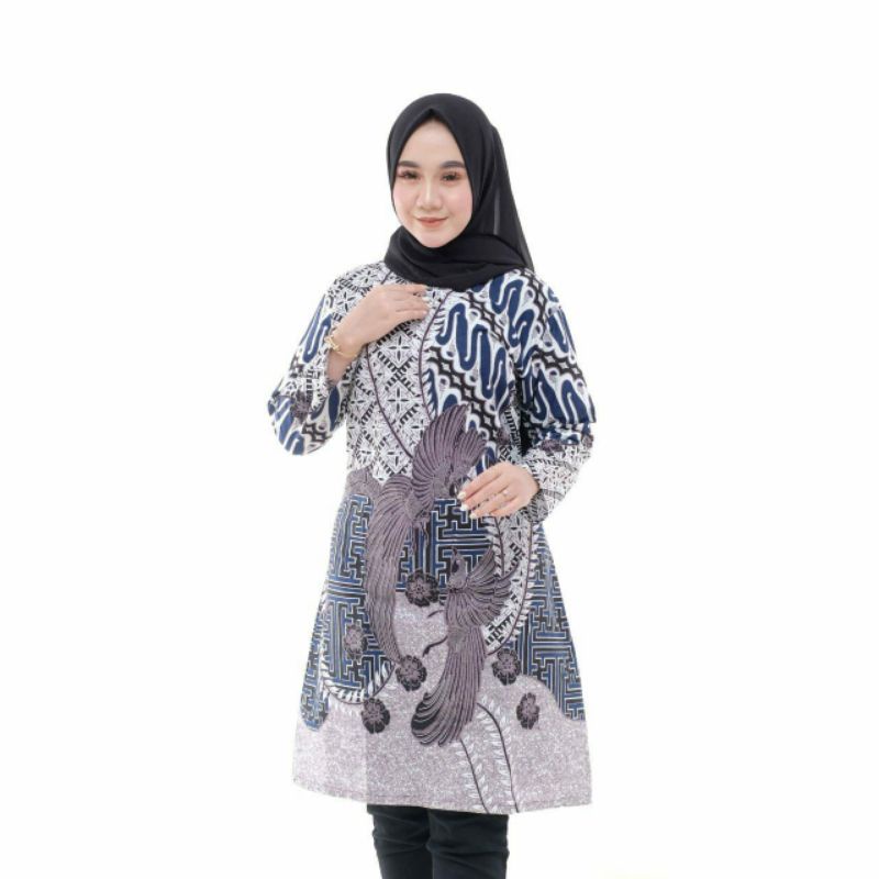 tey-17 Batik Wanita ASJ SA HRB026 Kenogo Kemeja Tosca Pendek-Model 9