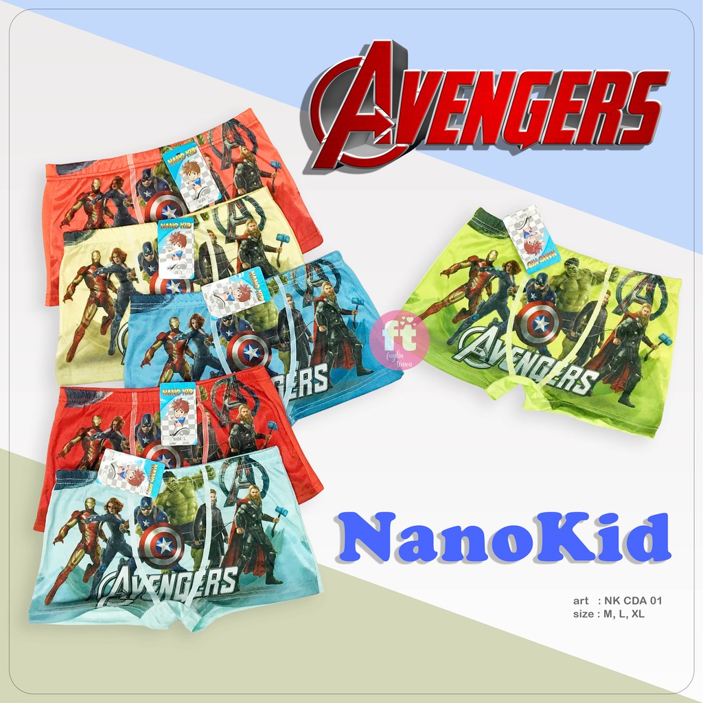 NANOKID | Boxer Anak Cowok / Celana Dalam Anak Segiempat / art NK CDA