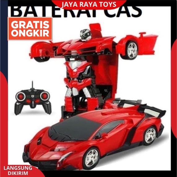 Mainan Mobil Remote Control Robot Transformer Autobot Rc The Last Knight Baterai Cas terbaru