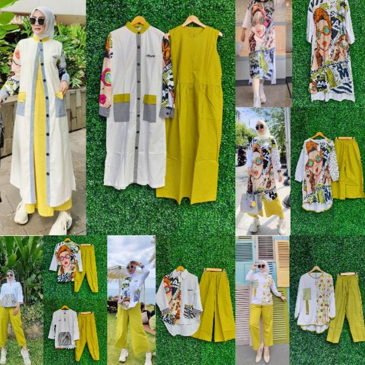 Tren Kekinian.. loney set by meera / shaggy set /shaggy dress meera