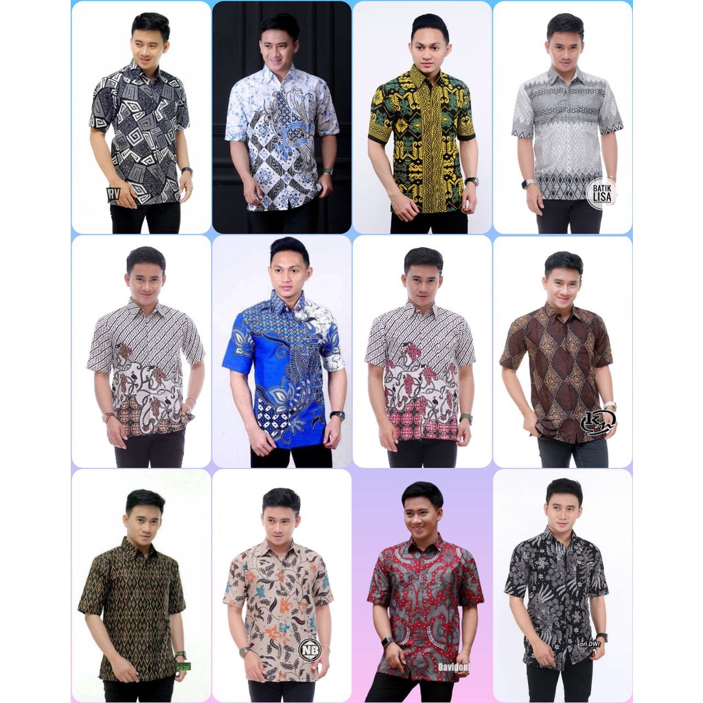 (BISA COD) M L XL XXL BAJU BATIK KEMEJA PRIA -ATASAN PRIA LENGAN PENDEK-HEM TERBARU 2022