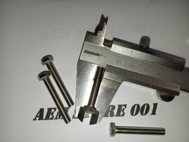 Baut hex M5 x 35 (3.5cm) stainless 304