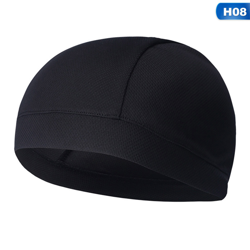 Absorb Sweat Breathable Elastic Riding Skull Cap Solid Color Outdoor Sport Quick-Dry Cycling Cap