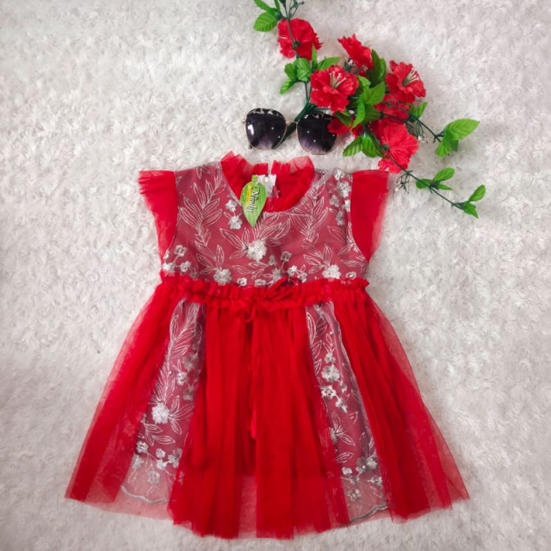 Dress anak 1 2 3 tahun gaun anak cewek perempuan terbaru ( dress ninda nandini )