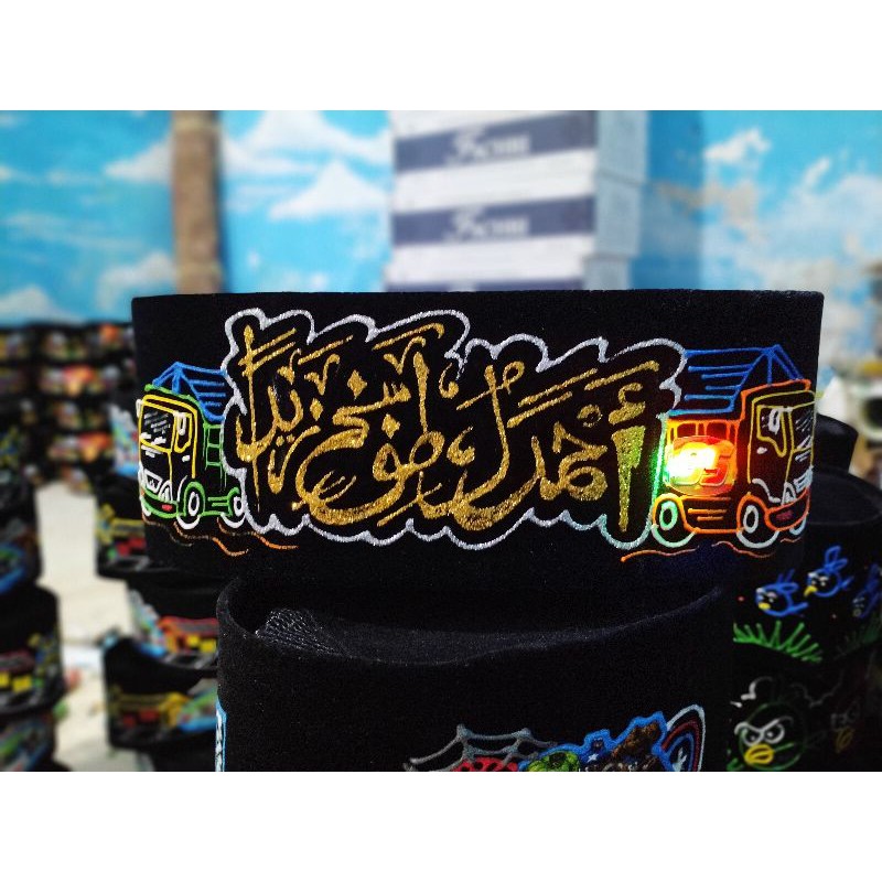 SONGKOK LED anak / songkoklukis songkokbeludru