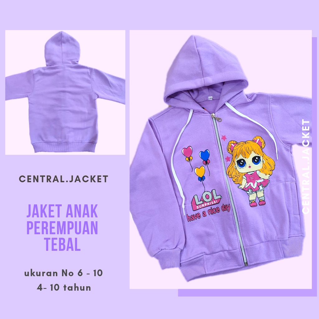 JAKET ANAK PEREMPUAN LOL - SWEATER HOODIE ANAK PEREMPUAN TEBAL - CENTRAL JACKET