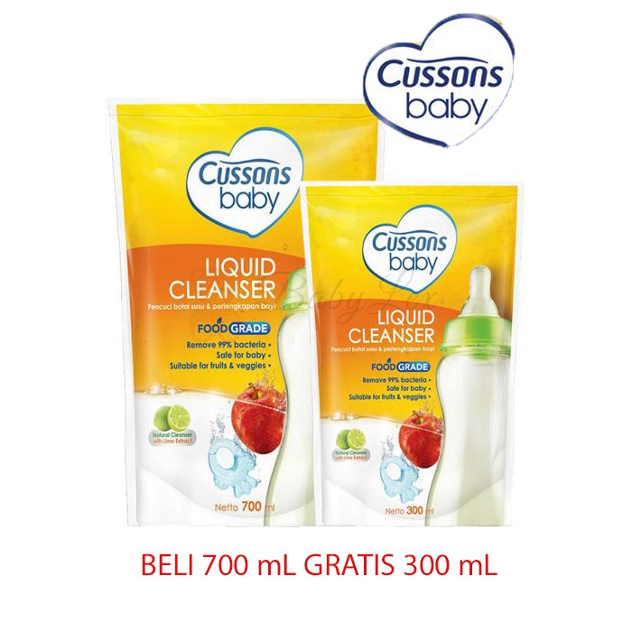 Cussons Baby LIQUID CLEANSER 700ml Bonus 300ml / Sabun Perlengkapan Bayi