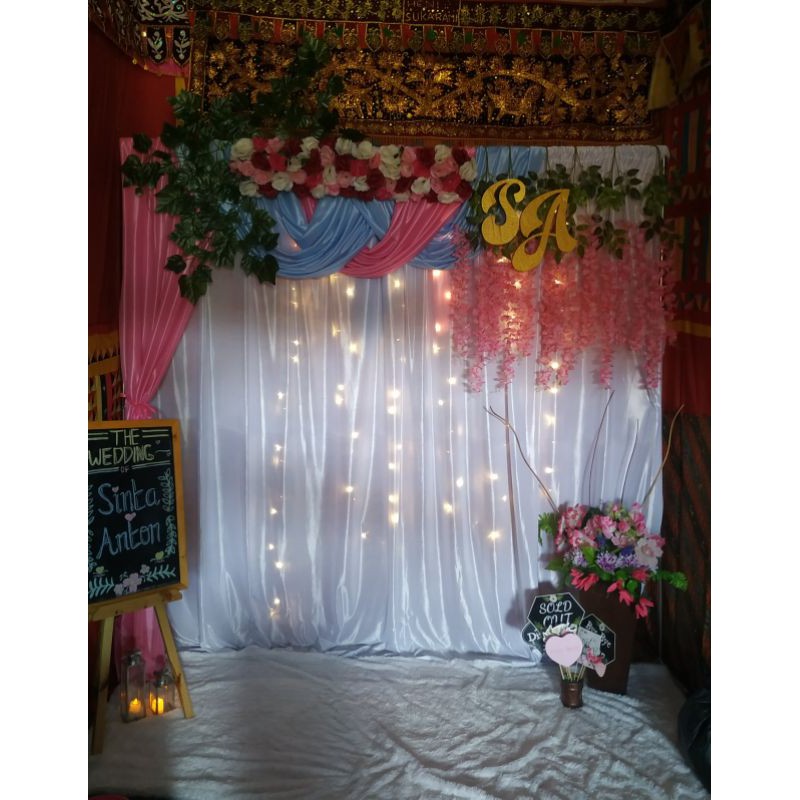 sewa backdrop / dekor tunangan/ akad dll