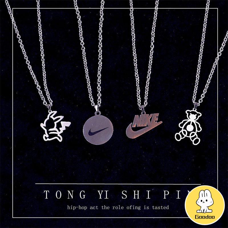 Korea Hip Hop Street Style Stainless Steel Kalung Liontin Aksesoris Pria dan Wanita -Doo