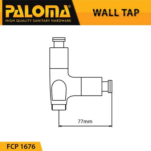 PALOMA FCP 1676 Keran Cabang Shower Bak Mandi Double Tembok Kran Air