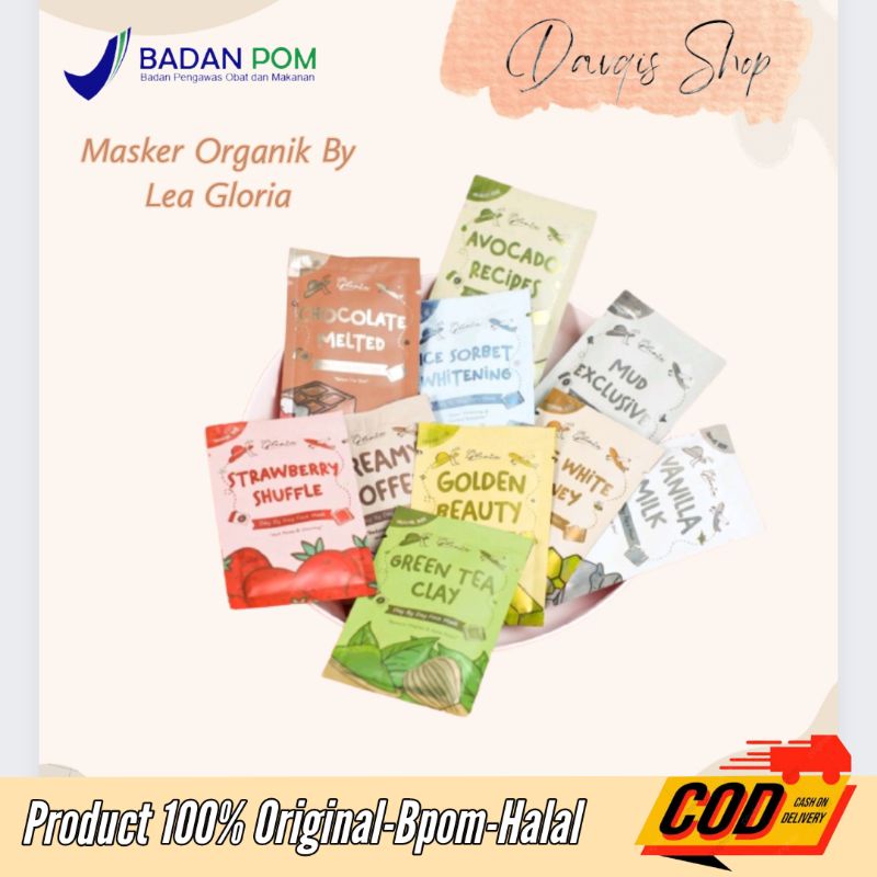 [BPOM] MASKER ORGANIK BY LEA GLORIA / Masker Organik Lea Gloria kemasan Baru 20gr & 10 gr