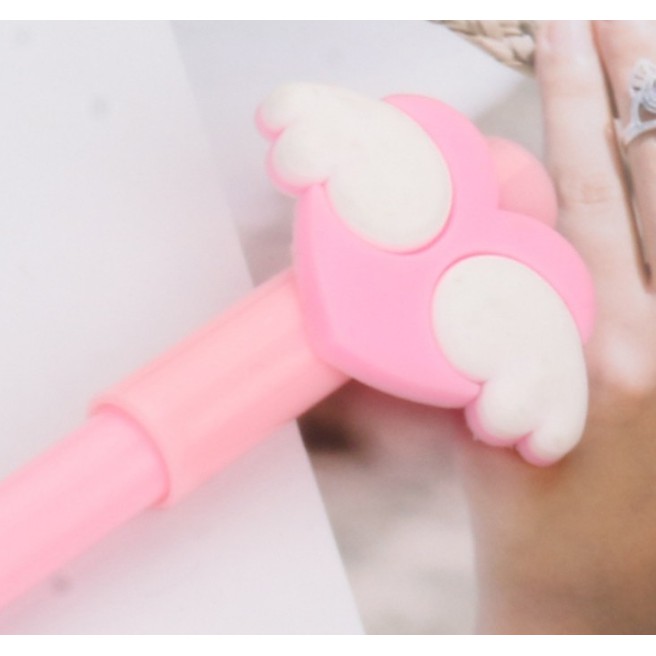 Bolpoin Karakter Bentuk HATI BERSAYAP / Bolpoin Bentuk SAYAP HATI / Pulpen Gel 0,38 mm Heart Wings