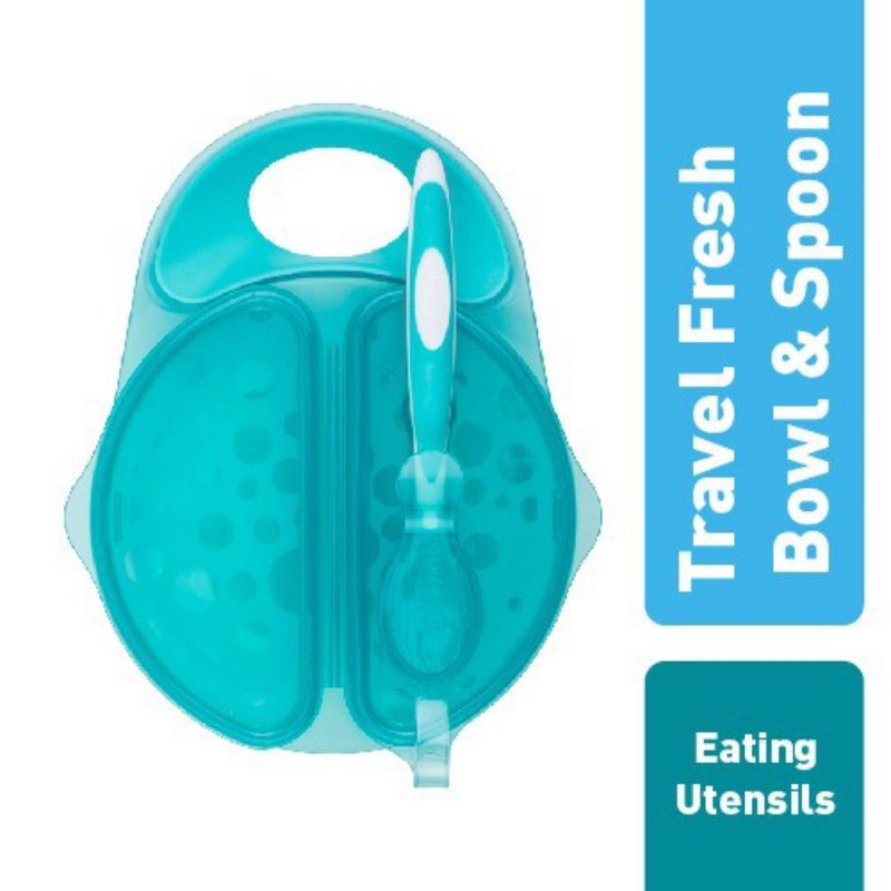 Dr.Brown's Travel Fresh Bowl &amp; Snap in Spoon/Tempat Makan Bayi