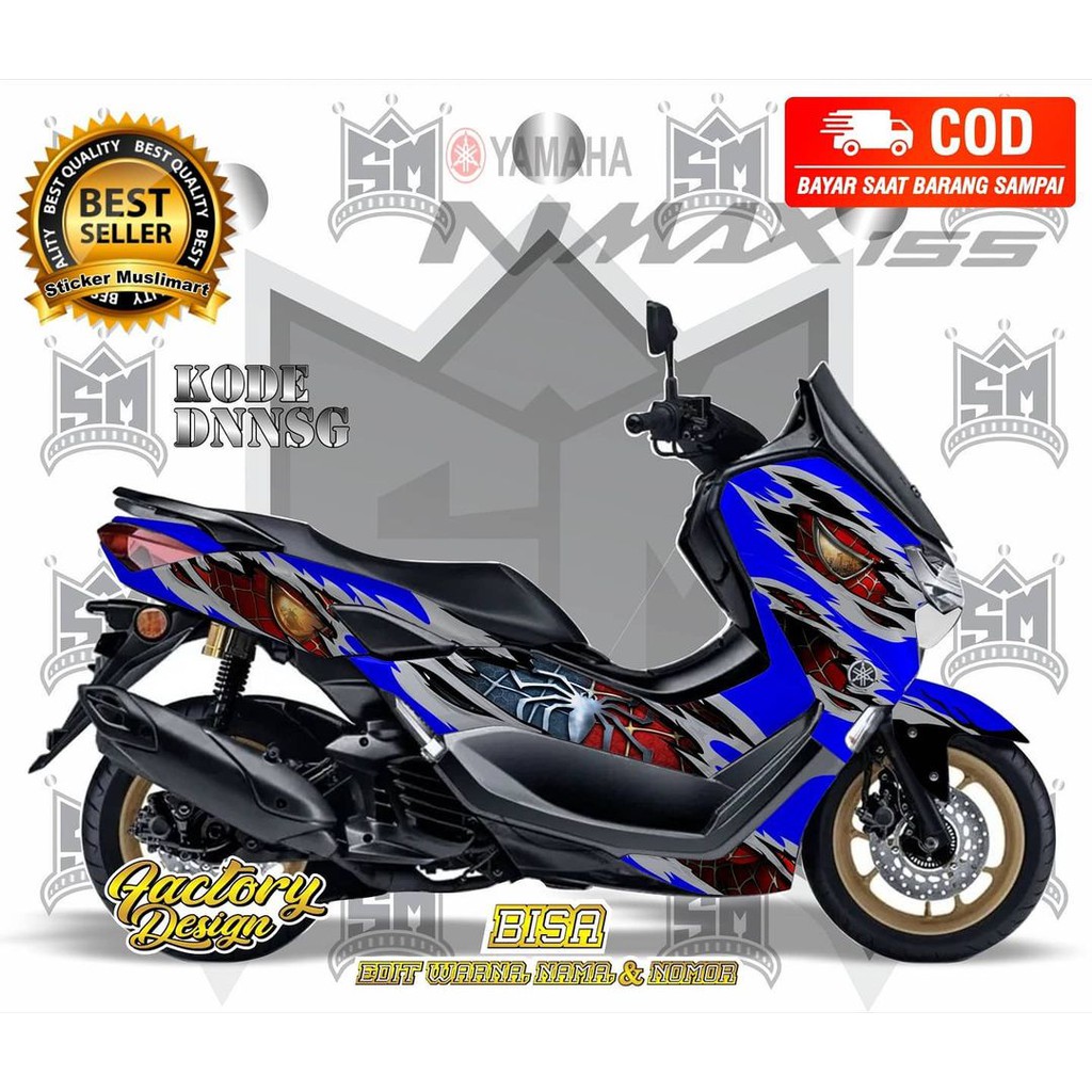 Sticker decal full body Yamaha Nmax Spiderman Biru