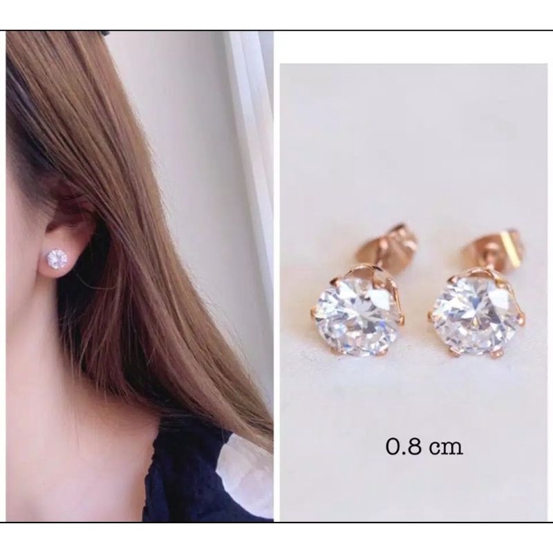 Anting Tusuk Permata Zircon Import Wanita