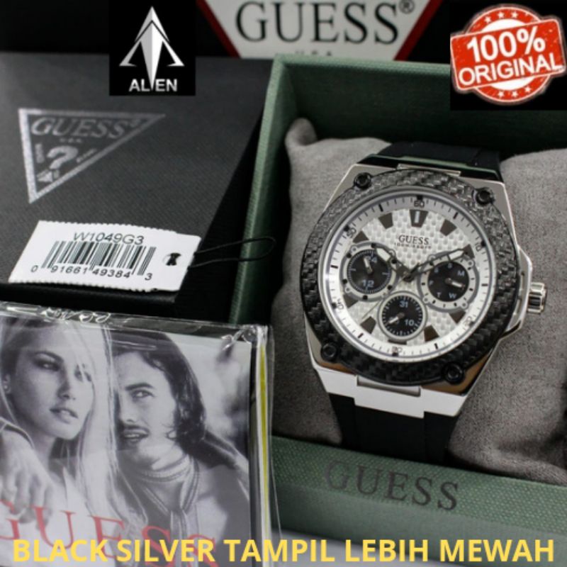 Jam Tangan Pria GUESS Original Asli Import Pria Mewah Elegan Rubber