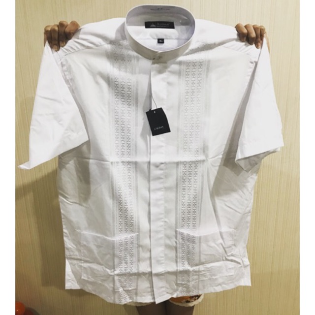  Baju  Koko  Alisan  Putih  Pendek size 14 5 M 16 XL 