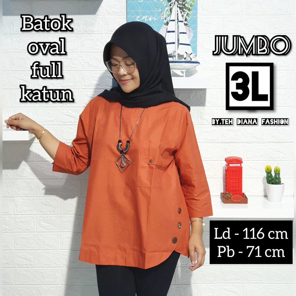  Baju  Atasan  Wanita  Jumbo Blouse Wanita  Jumbo 3L Blus 